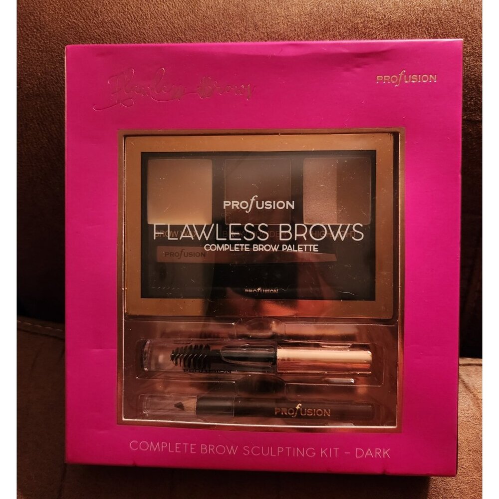 Profusion Cosmetics Flawless Brows Sculpting Dark Kit NWT